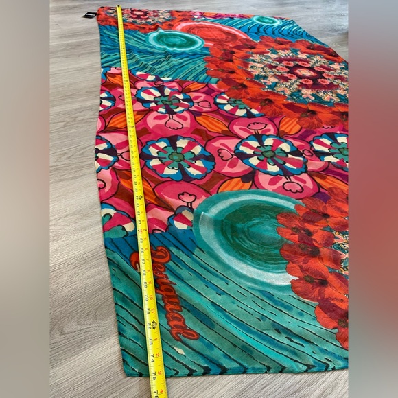 NWT - DESIGUAL Large Colorful Mandala Print Designer Scarf Wrap. - Picture 11 of 12